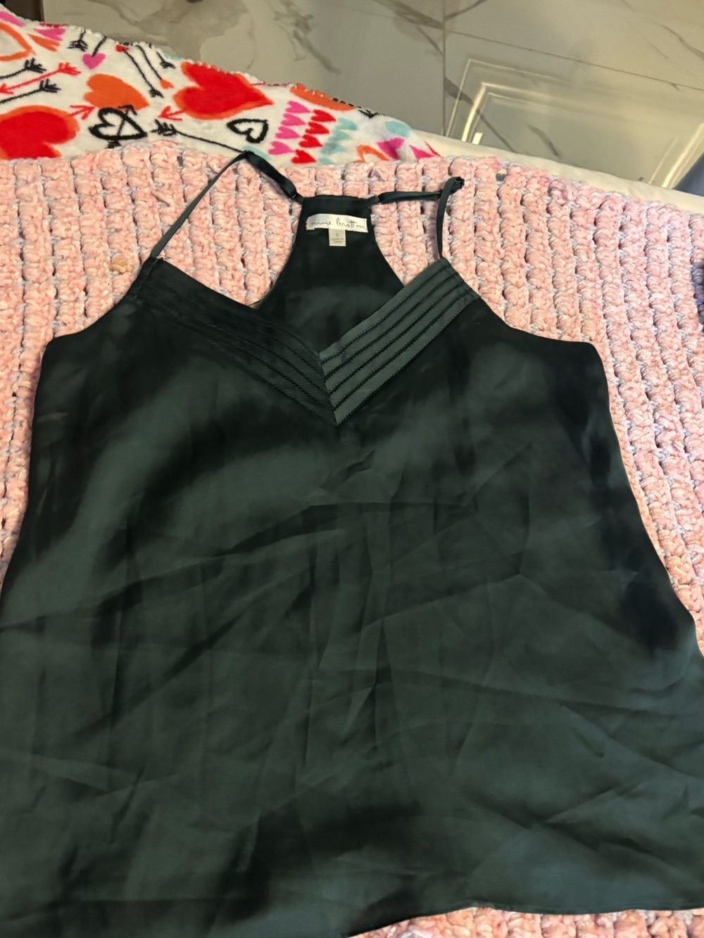 nine britton Deep Forest Green Satin Cami